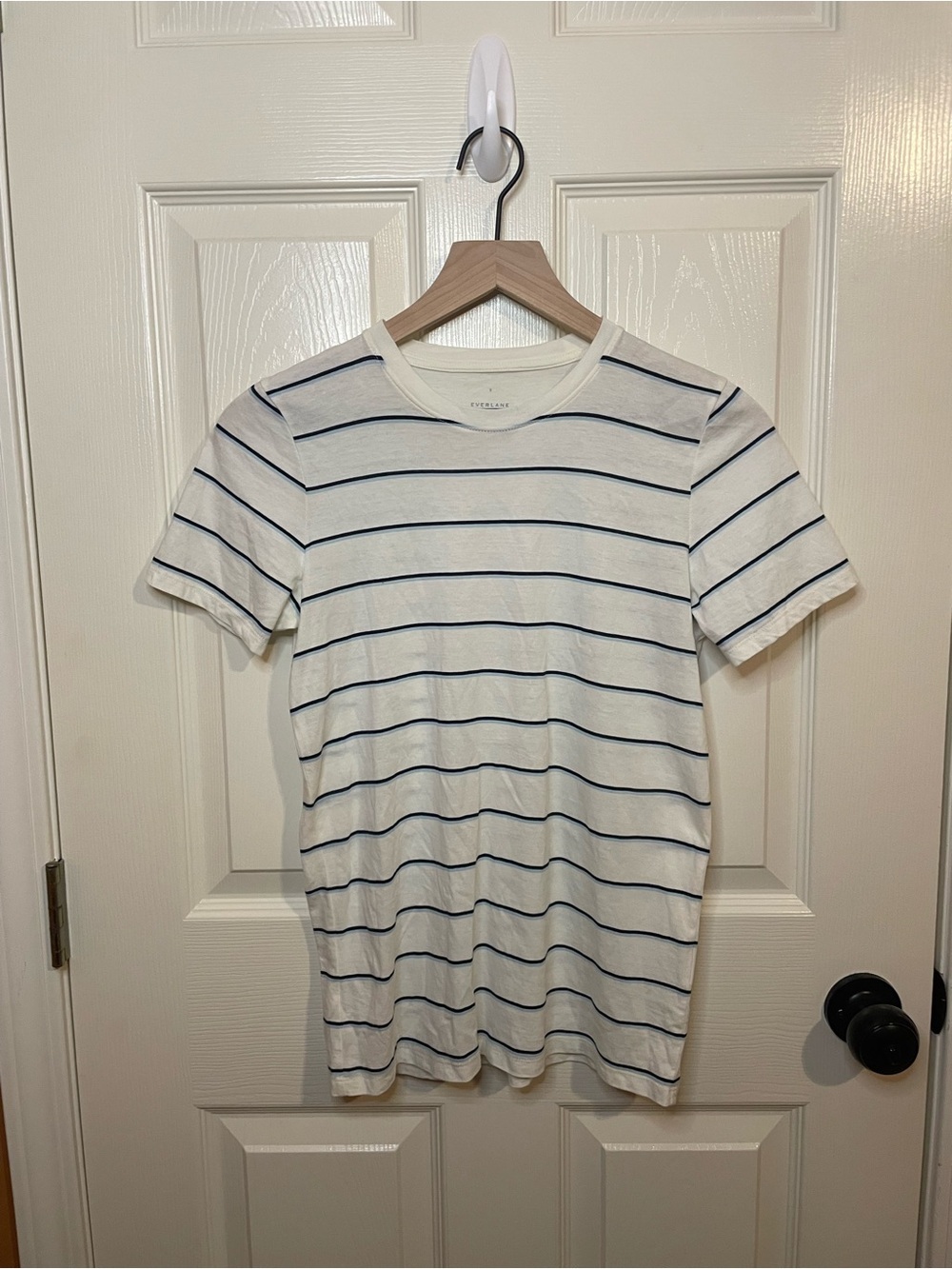 Everlane Bundle of Organic Cotton White & Blue Striped and Rust Tee Size Small